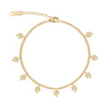 New Arrival Women Cactus Around Clasp 14K Gold Plated Stainless Steel Bracelet Jewelry